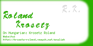 roland krosetz business card